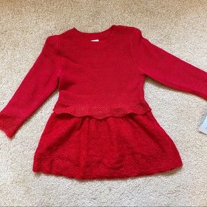 Cat & Jack Red Knit Sweater Dress - 12 months NWT